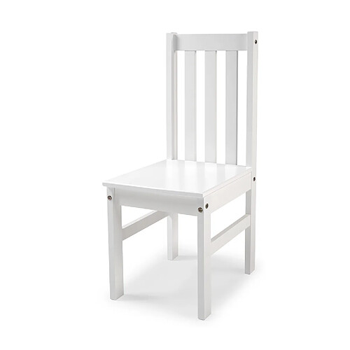 Pegane Lot de 2 chaises de salle à manger en bois massif coloris Blanc - Longueur 39 x Hauteur 99 x Profondeur 44 cm