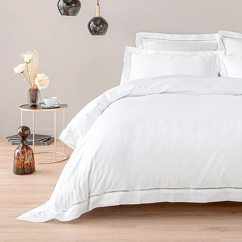 Cotton & Co Housse de couette en satin de coton égyptien 240 fils finition jour échelle