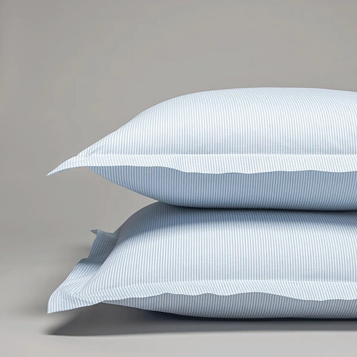 Cotton & Co Taie d'oreiller en percale de coton tissé teint oxford
