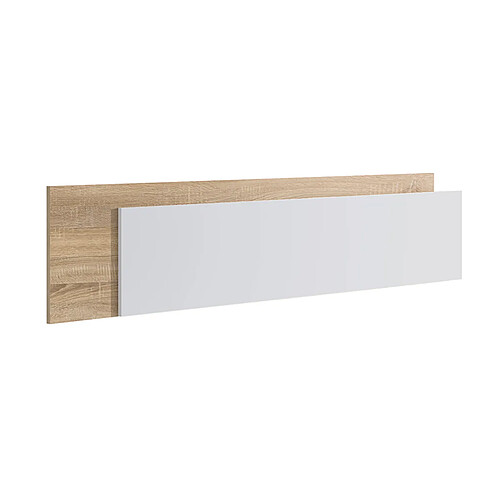 Pegane Tête de lit coloris chêne et blanc - Longueur 185 x Hauteur 50 x Profondeur 3 cm