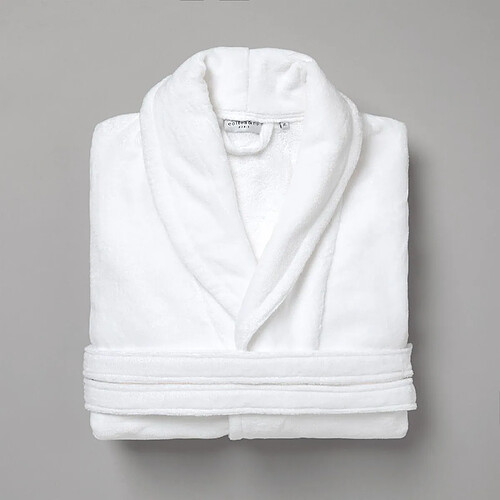 Cotton & Co Peignoir de bain uni en velours de coton col châle 450 gsm