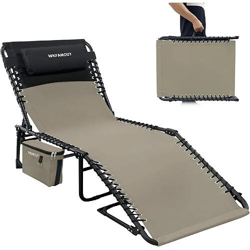 Vendos85 Chaise longue pliable 5 positions avec sac isotherme