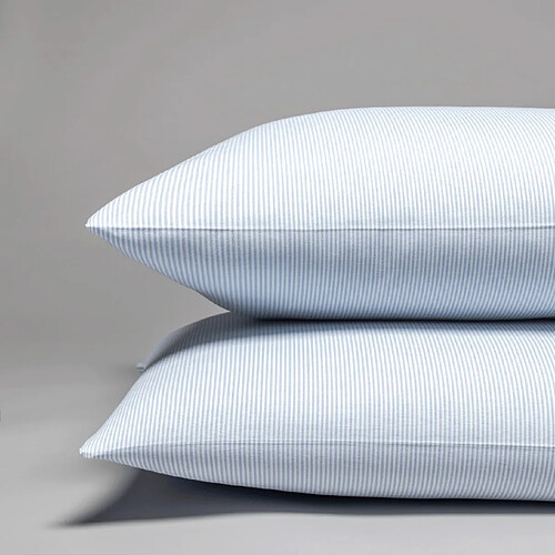 Cotton & Co Taie d'oreiller en percale de coton tissé teint oxford