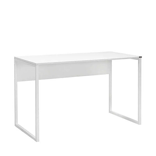 Pegane Bureau, Table d'ordinateur, table de travail coloris Blanc - Hauteur 77 x Longueur 120 x Profondeur 60 cm