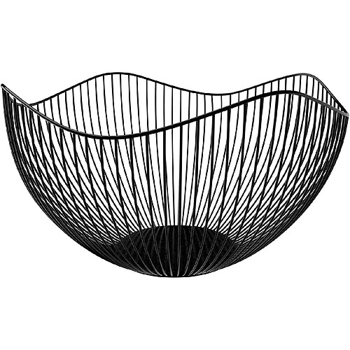 Vendos85 Corbeille à Fruits en Métal Noir 25 cm