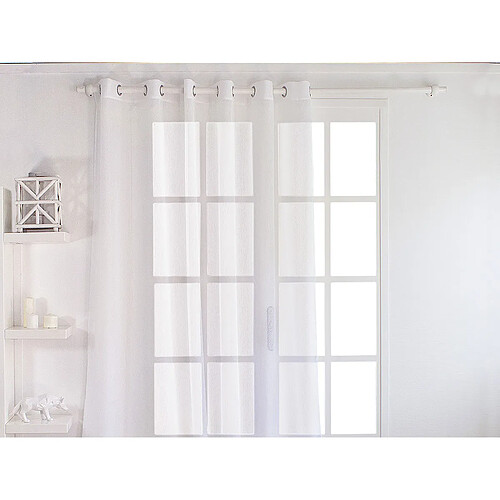 Voilage Sablé grande largeur Blanc 240 x 240 cm - Enjoy Home