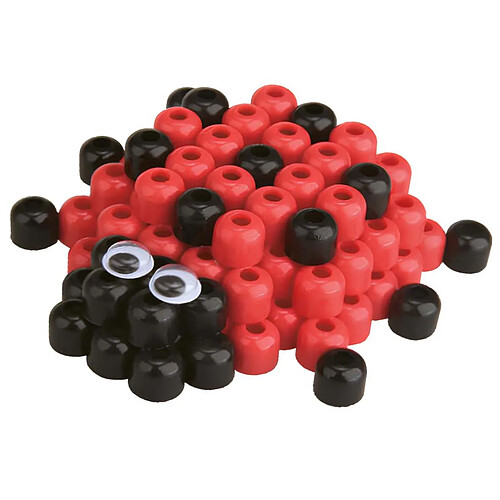 Inny Perles Aqua coccinelles 100pcs Noir / Rouge