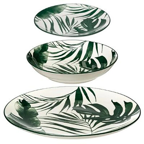 But Service de vaisselle 18 pièces PALME Vert / Blanc