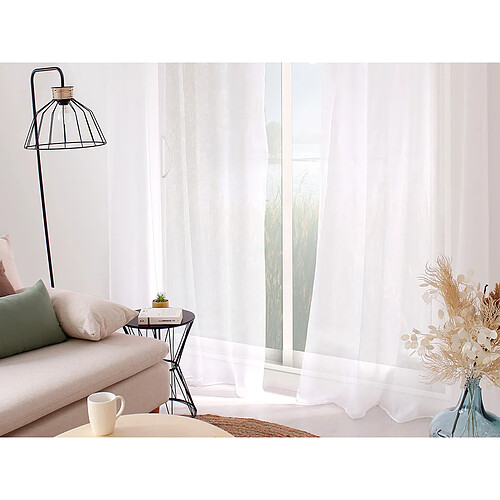 Voilage Sablé grande hauteur Blanc 140 x 280 cm - Enjoy Home