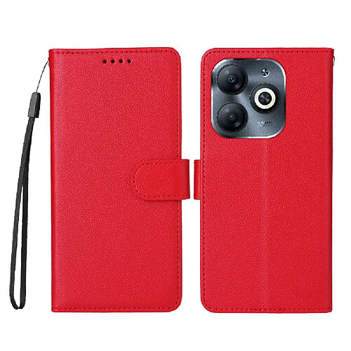 Flip Étui Pour TECNO Spark GO 2024 4G Fente pour crad Support de voiture magnétique Portefeuille Chargement sans fil Rouge