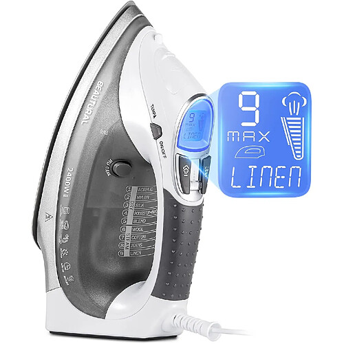 Vendos85 Fer vapeur 2400 W avec écran LCD et 9 préréglages