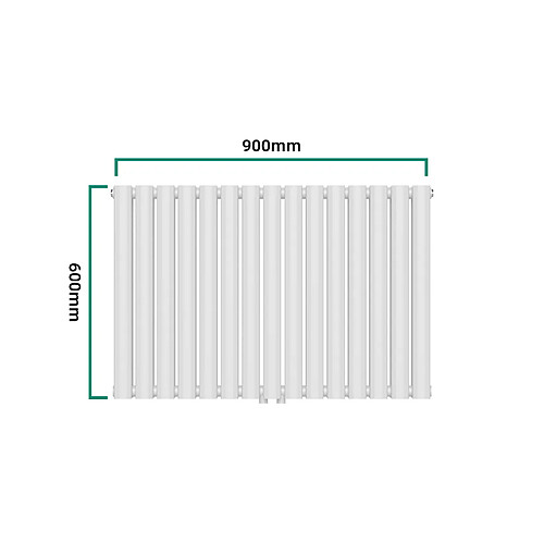 Helloshop26 Radiateur à panneaux design double 1180 watts acier 60 x 90 cm blanc 03_0010479