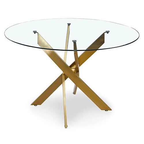 Paris Prix Table de Repas Ronde Design Rixa 120cm Or