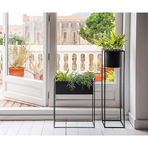 Alexandra House Living Pot de fleurs en métal noir 51 x 24 x 65