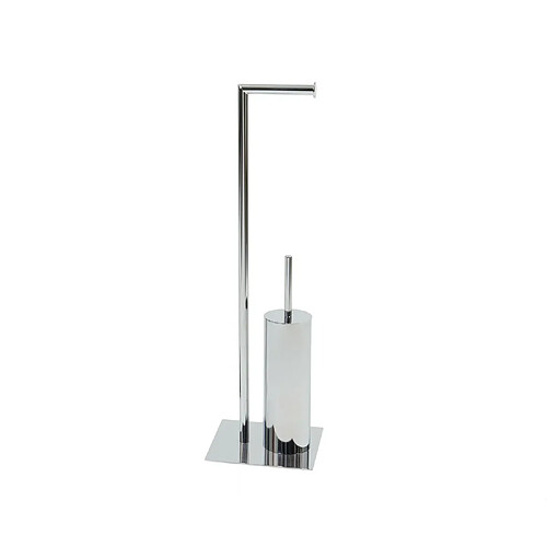 Alexandra House Living Porte-rouleau de papier toilette avec brosse, en métal chromé