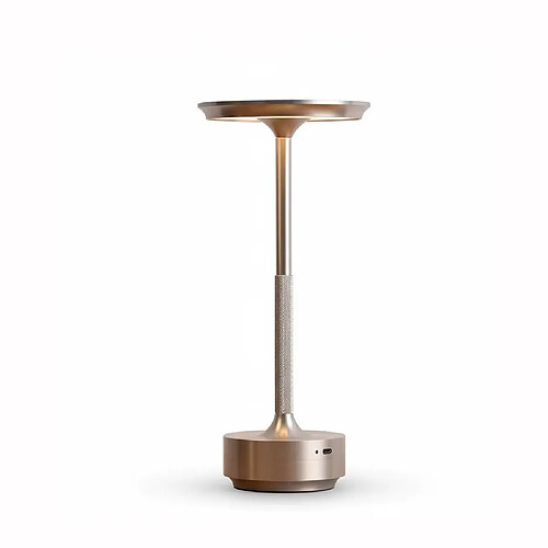 Lampe Led Tactile à poser, Aluminium brossé, Intensité Variable, Rechargeable USB