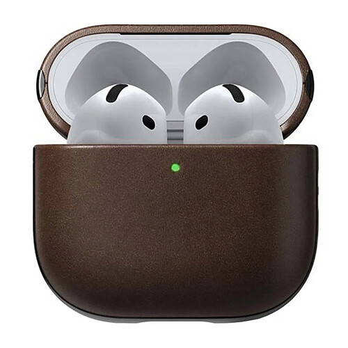 Nomad Coque pour AirPods 4 Modèle Modern Leather Antichoc Marron foncé