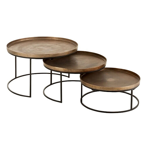 Paris Prix Lot de 3 Tables Basses Gigognes Bano 80cm Rouille