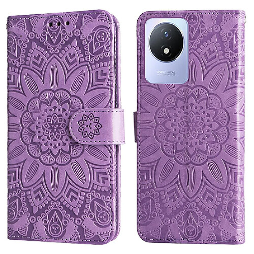 Étui Pour VIVO Y02 4G Housse de protection Cuir Fentes pour cartes Flip Violet