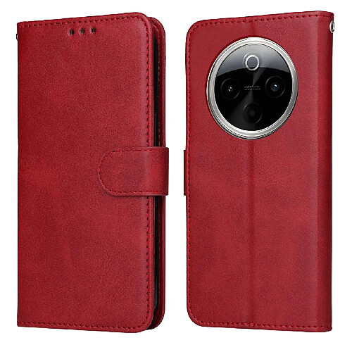 Flip Étui Pour VIVO Y300 PRO Couverture rabotant Fentes pour cartes Fermeture magnétique Découpes précises Rouge