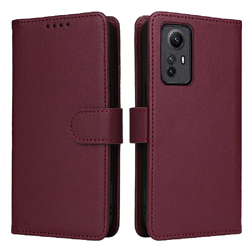Flip Étui Pour Xiaomi Redmi Note 12S 4G Portefeuille Conception détachable Couverture rabotant Chargement sans fil Blocage RFID Rouge