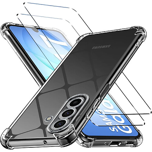Coque Pour Samsung Galaxy A17 Silicone Transparente Angles Renforces + 2 Verres Trempes Little Boutik©