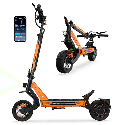 Trottinette électrique pour adultes TOFUN TF3pro 1200W moteur rapide tout-terrain scooter électrique à hauteur réglable poussant à une vitesse maximale de 50 km/h et une autonomie maximale de 50 km