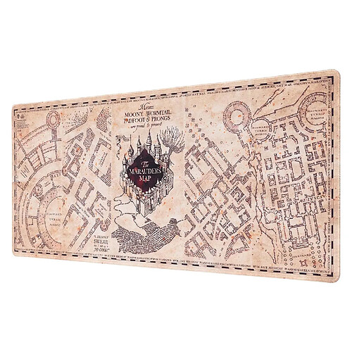 Harry Potter Tapis de Souris XXL Gamer Antidérapant motif Carte du Maraudeur Marron / Beige