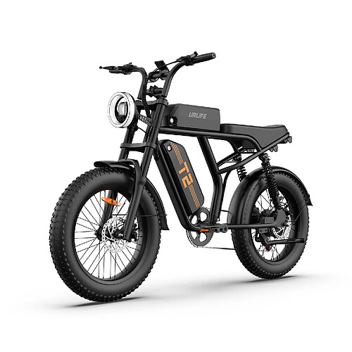 Vélo Électrique URLIFE T2 - Autonomie 100km - Moteur 750W - Batterie 48V 15.6Ah - Vitesse 45 km/h - 20*4.0 VTT