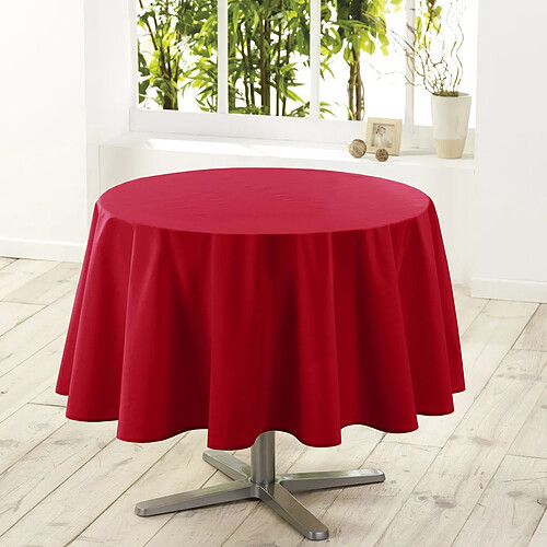 Douceur D'Interieur Nappe Ronde Antitache Essentiel 180cm Rouge