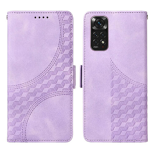 Étui Pour Xiaomi Redmi Note 11S 4G Cuir Motif matelassé Housse de protection Supports de fente pour carte Violet