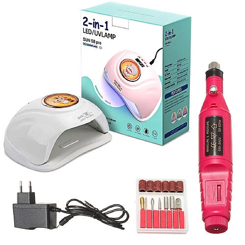 Kit Manucure Electrique Lampe UV LED 268 W et Ponceuse pour Ongle