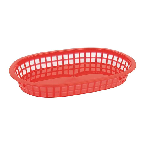 Panière Alimentaire Ovale Polypropylène Rouge - Olympia 40 mm H - Lot de 6