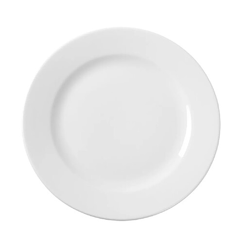 Assiette plate porcelaine blanche simple Ø 200 mm - Lot de 12 - Hendi