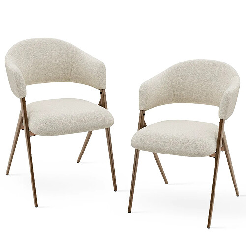 Smartue Lot de 2 Chaises de Salle à Manger Beige