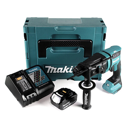 Makita DHR 182 RG1J Perforateur à percussion sans fil 18V 1,7J SDS plus Brushless + 1x Batterie 6,0Ah + Chargeur + Coffret Makpac