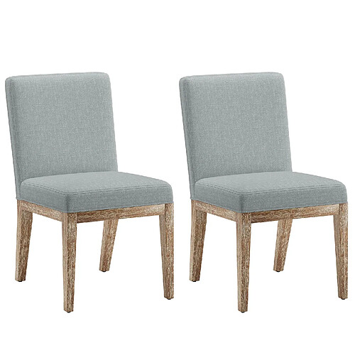 Smartue Lot de 2 Chaises – Design Rétro Élégant, Dossier Haut, Structure en Bois Robuste, Confort Classique pour Cuisine - gris