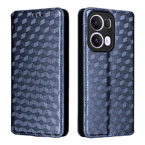 Étui Pour Oppo Reno 13 Pro 5G Portefeuille Fermeture magnétique Titulaire de fentes pour cartes Cuir PU Motif 3D Bleu