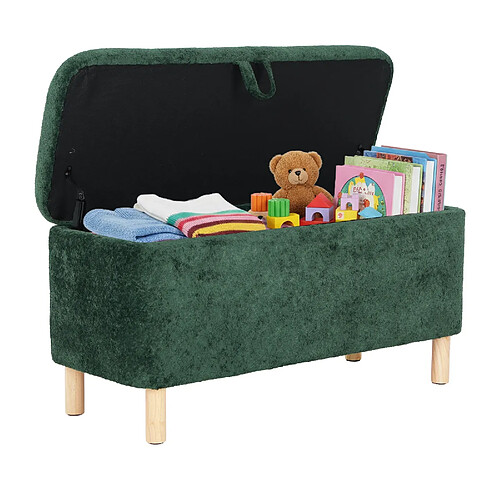 Smartue Pouf rond en tissu beige avec couvercle plateau réversible - Gris clair