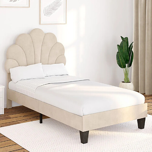 Idmarket Lit coquillage velours beige
