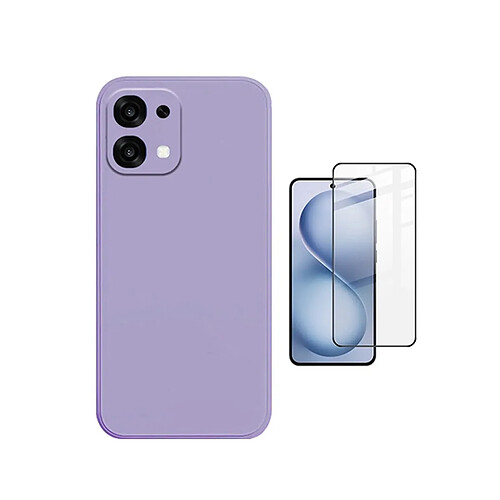 Kit De Film En Verre Trempé À Coque Complète 5D + Coque En Silicone Liquide PHONECARE Pour Oppo A6 Pro - Violet