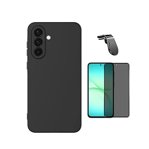 Kit Film Verre Anti-Espion 5D + Couvercle Silicone Liquide + Support Magnétique L Safe PHONECARE Pour Samsung Galaxy A57 5G - Noir