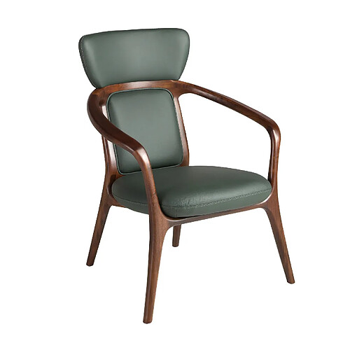 Angel Cerda Fauteuil en similicuir vert foncé