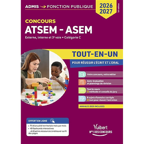 Concours ATSEM, ASEM : externe, interne et 3e voie, catégorie C : tout-en-un, concours 2026-2027