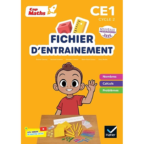 Cap maths CE1, cycle 2 : fichier d'entraînement + cahier de géométrie : nouveaux programmes 2025
