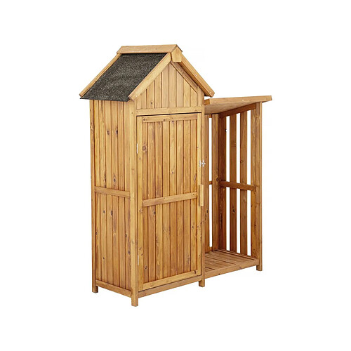 Habitat Et Jardin Armoire de jardin en bois avec range-bûches Noé - 136 x 57 x 170 cm - Marron