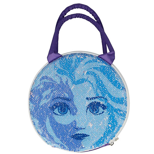 La Reine Des Neiges Frozen Sac à Déjeuner Thermique Rond avec Paillettes et Poignées 24×8cm Bleu