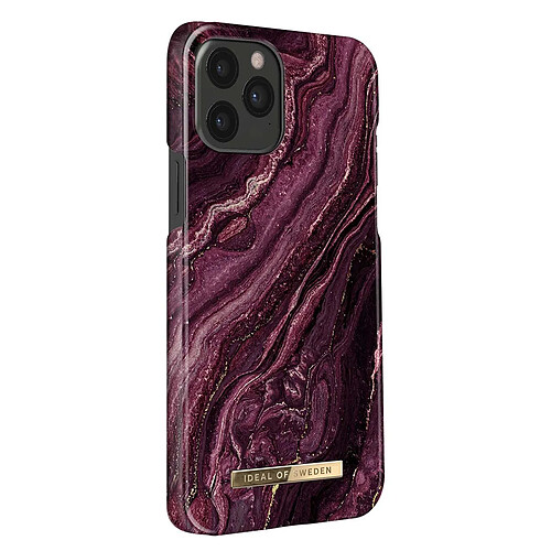 IDEAL OF SWEDEN Coque Tendance pour iPhone 12 Pro Antichocs Motif Golden Plum Violet foncé