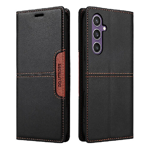 Flip Étui Pour Samsung Galaxy A25 5G Couverture rabotant Blocage RFID Portefeuille Antichoc Noir