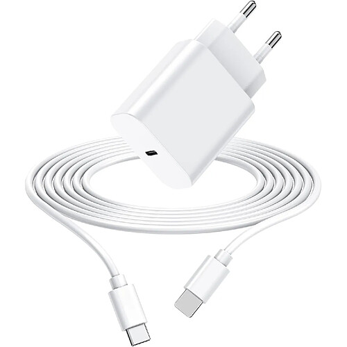 Chargeur Rapide 30W + Cable USB-C Blanc pour iPhone 17 / 16 / 16e / 15 / Pro / Plus / Pro Max / Air - Little Boutik®